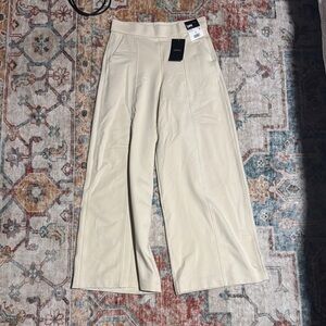 Cream Wide-Leg Pants